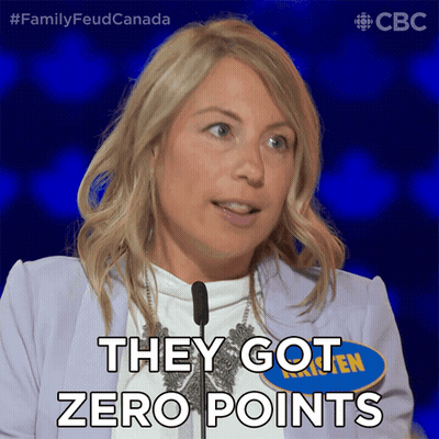 Woman Speaking Into Microphone Saying They Got Zero Points GIF