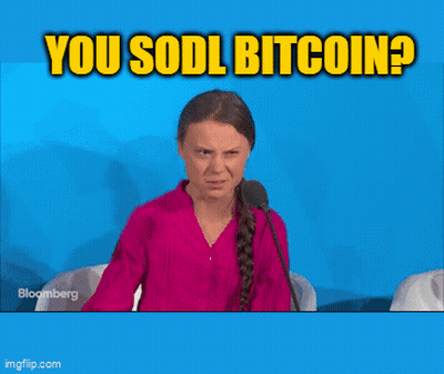 Woman Speaking Into Microphone You Sodl Bitcoin How Dare You GIF