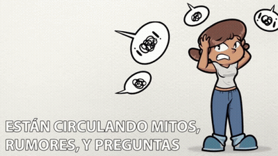 Woman Speech Bubbles Estan Circulando Mitos Rumores Y Pregunta GIF