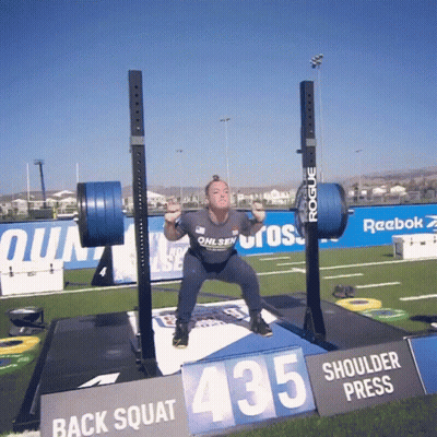 Woman Squatting Shoulder Press 435 GIF