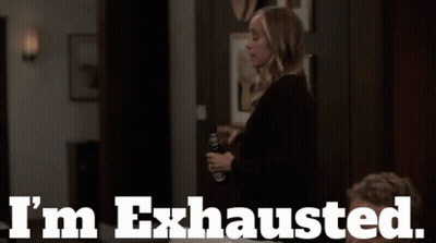Woman Standing I'm Exhausted GIF