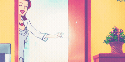 Woman Standing In Doorway Ryus10 GIF