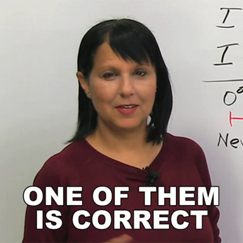 Woman Standing In Front Of Correct Word GIF