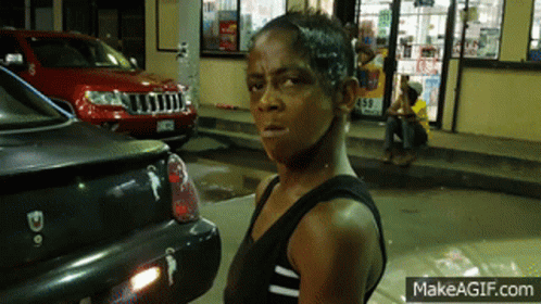 Woman Standing In Front Of Jeep JCJ GIF