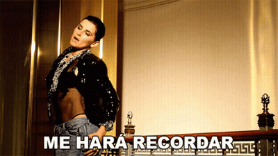 Woman Standing In Front Of Me Hara Recordar Sign GIF