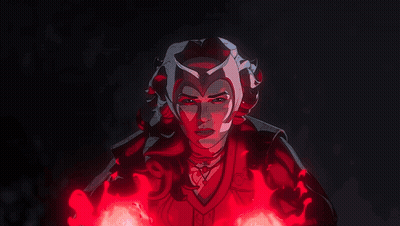 Woman Standing In Front Of Red Light GIF