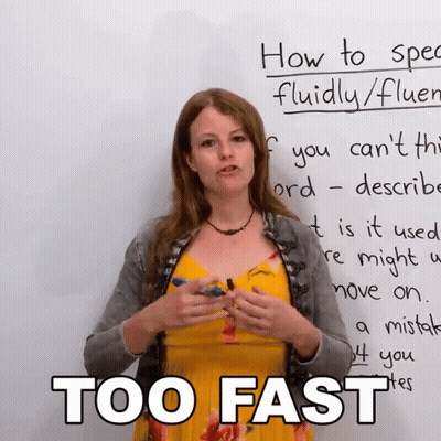 Woman Standing In Front Of Too Fast GIF