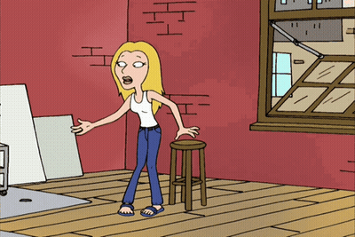 Woman Standing In Front Of Window With H GIF
