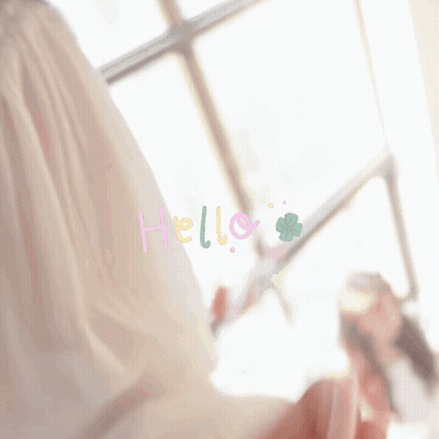 Woman Standing In Front Of Window With Hello GIF