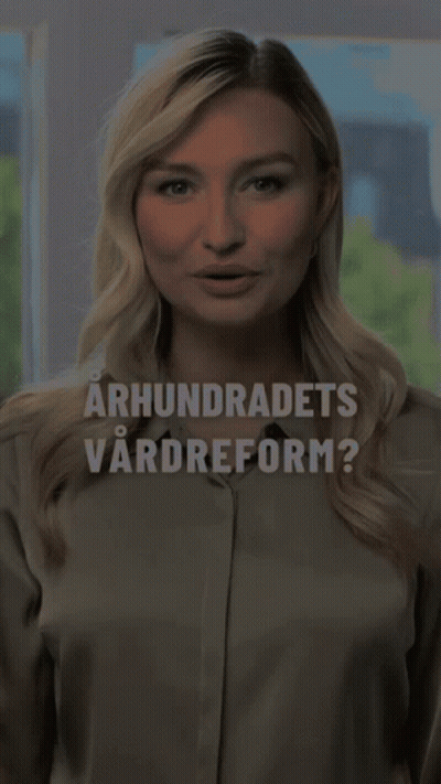 Woman Standing In Front Of Window With Words GIF