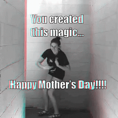 Woman Standing In Hallway With Happy Mother's Day GIF