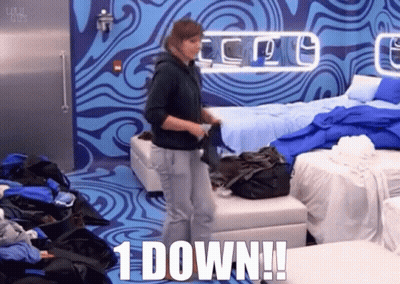 Woman Standing In Messy Bedroom 1 Down GIF