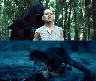 Woman Standing In Woods While Man Laying On Ground GIF