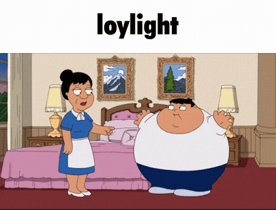 Woman Standing Next To Fat Man With Loylight GIF