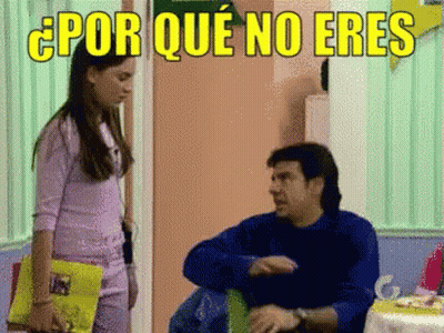 Woman Standing Next To Man Saying Por Que No Eres GIF