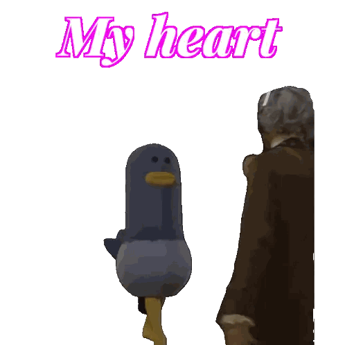 Woman Standing Next To Stuffed Penguin Sticker