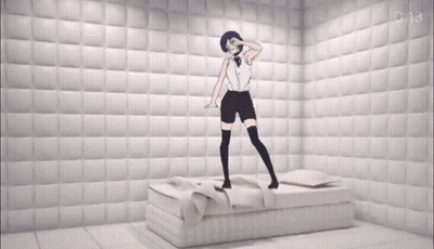 Woman Standing On Bed GIF