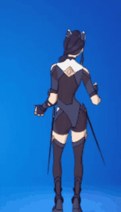 Woman Standing On One Leg With Sword GIF