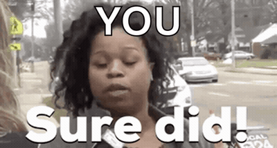 Woman Standing On Street Eyes Closed Sign You Sure Did GIF