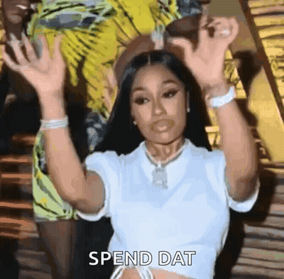 Woman Standing With Hands In The Air GIF