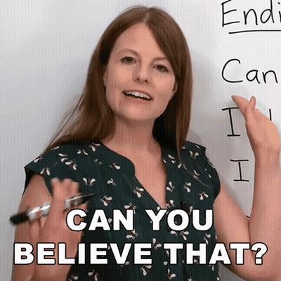 Woman Stands In Front Of Whiteboard Saying Can You Believe That GIF