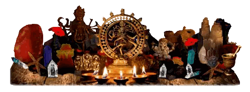 Woman Statue Surrounded By Candles Sticker