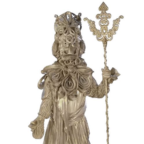 Woman Statue With Crown And Cane Sticker