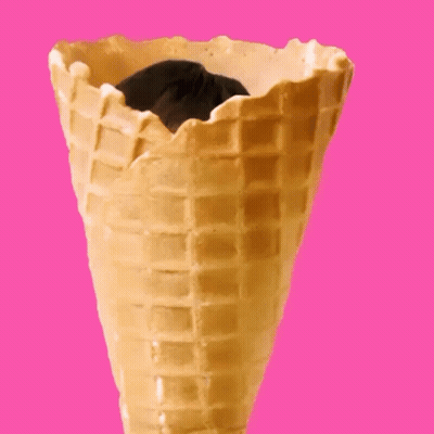 Woman Sticking Out Of Waffle Cone GIF
