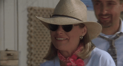Woman Straw Hat Sunglasses Says Good Morning America GIF