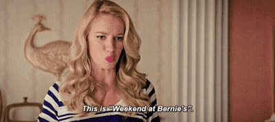 Woman Striped Shirt This Is Weekend At Bernie's GIF