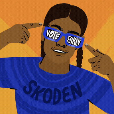 Woman Sunglasses Saying Vote Early GIF