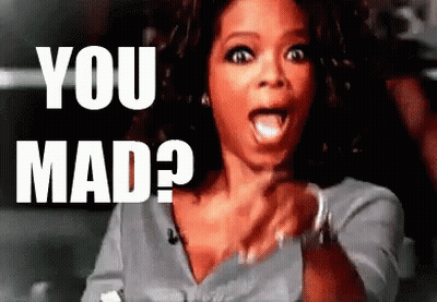 Woman Surprised Pointing At Camera Says You Mad GIF