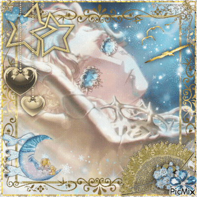 Woman Surrounded By Hearts And Stars Picmix GIF