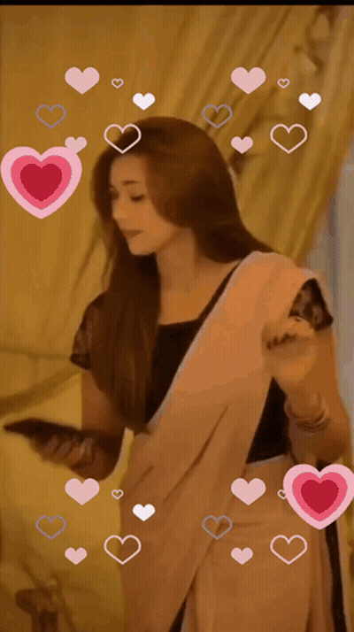 Woman Surrounded By Hearts Saying Feeling Great Ladybug GIF