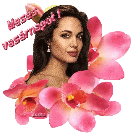 Woman Surrounded By Pink Flowers Sticker