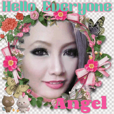 Woman Surrounded By Pink Flowers Saying Hello Everyone Angel GIF
