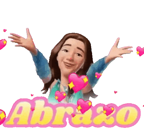 Woman Surrounded By Pink Hearts Abrazo Sticker