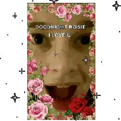 Woman Surrounded By Roses Goodnight Rosie I Love U Sticker