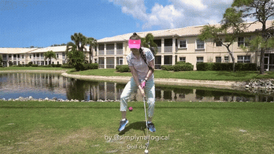 Woman Swinging Golf Club By @Simplynalogical Golf Day GIF