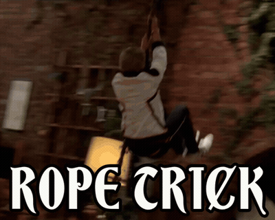 Woman Swinging On Rope Saying Rope Crick GIF
