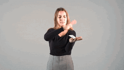 Woman Swipe Money Flying  GIF