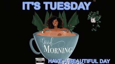 Woman Taking Bath In Cup Saying Good Morning GIF