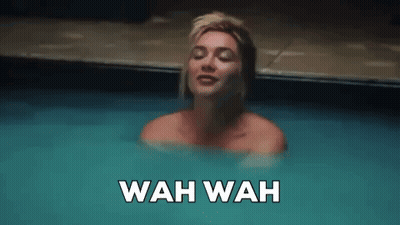 Woman Taking Bath In Pool Saying Wah Wah GIF