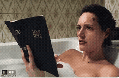 Woman Taking Bath Reading Bible GIF