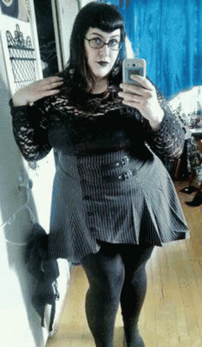 Woman Taking Mirror Selfie GIF