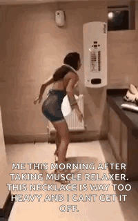 Woman Taking Muscle Relaxer GIF