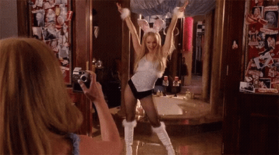 Woman Taking Picture Of Girl In Bunny Costume GIF