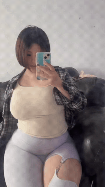 Woman Taking Picture Of Herself In Mirror GIF