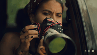 Woman Taking Picture With Canon EOS Camera GIF