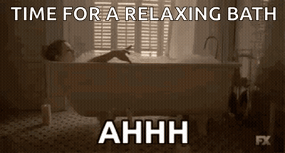 Woman Taking Relaxing Bath With Foam GIF
